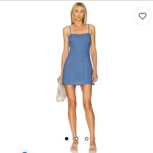 x REVOLVE Linen Mini Dress in Blue SNDYS light blue